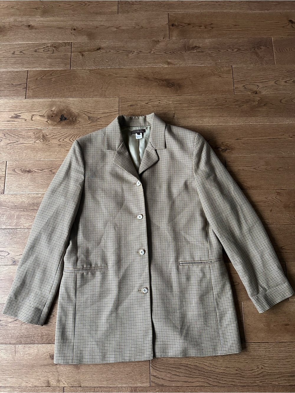 J. Crew 100% Wool Plaid Blazer Jacket Made In Italy Sz 12